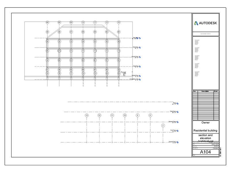 architectural section and plan view